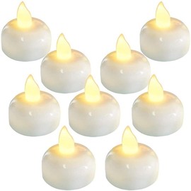 24 Pack Waterproof Flameless Floating Tealights, Warm White Battery Flickering LED Tea Lights Candles - Wedding, Party, Centerpiece, Pool & SPA yard decoration