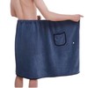 Holajoy Men's Fall Towel Wrap Fleece Bath Towel Elastic Waistband