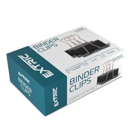 EXTRIC Binder Clips - 144 Large Binder Clips, Binder Clips Large, Binder Paper Clips...
