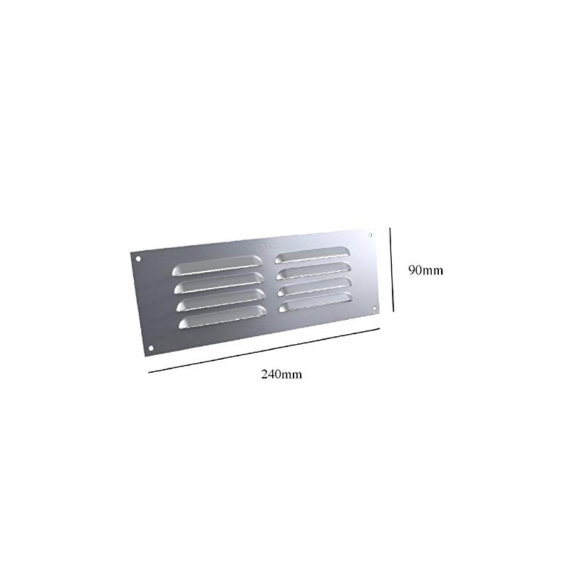 9" x 3" Louvre Vent Satin Anodised Aluminium/Metal Chrome Grille