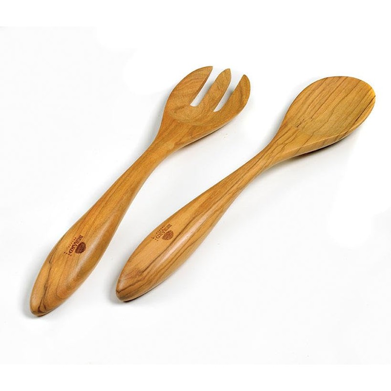 BERARD 31.5 CM Olive Wood Salad Servers TERRA
