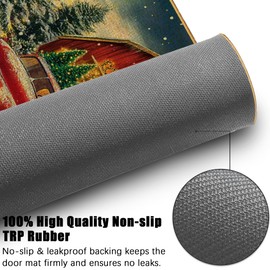 Christmas Tree Farm Door Mat 17"x29",Red Truck Winter Doormat Indoor Entrance,Non Slip Rubber Front Door Mats Washable Absorbent Inside Outside Low-Profile Home Entryway Rug Outdoor