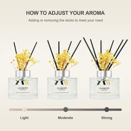 LEAMERR Reed Diffuser Set,7 fl oz (210 ml), Orange Blossom Scent Oil Diffusers with 6 Reed Sticks,Home Fragrance Reed Diffuser for Bathroom Shelf Decor