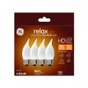 (4 Bulbs) GE 48263 Relax LED CAM Chandelier Decorative Bulbs,