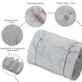 Zoomers Women's Cosmetic Bag, Roll-Up Travel Makeup Bag with 3 Sizes, Laundry Bag, Cosmetic Bag Made of 4 Removable Makeup Bag, Small for Handbag, Portable Make Up Bag, gray, Travel
