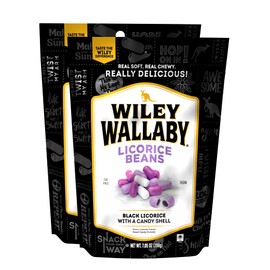 Wiley Wallaby 7.05 Ounce Classic Black Gourmet Australian Style Soft & Chewy Licorice Candy Beans, 2 Pack