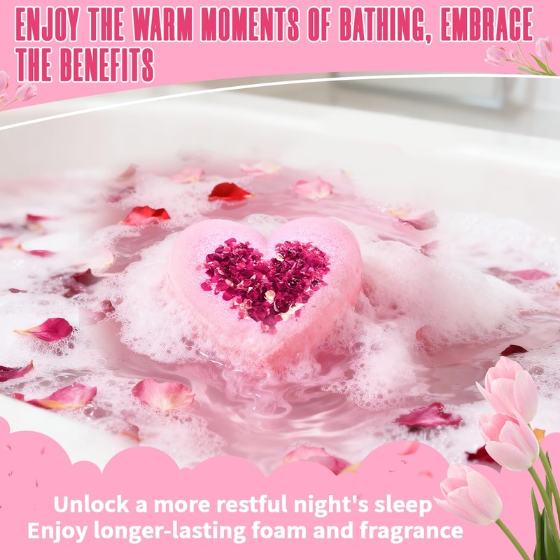 NEWFEIFAN Bath Bombs for Women, XXL Rose Essential Oil, Gifts
