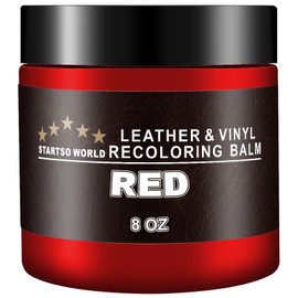 STARTSO WORLD Leather-Recoloring-Balm-Repair-Cream-Kit for Restoration Red Couches, Sofa, Furniture Color Dye Restorer - 8OZ