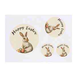 Azeeda 4 x 'Frohe Ostern mit Kaninchen und Eiern' Temporäre Tattoos - Wasserfest, Hautfreundlich & Ungiftig · Transfers in Verschiedenen Größen (TO00084534)