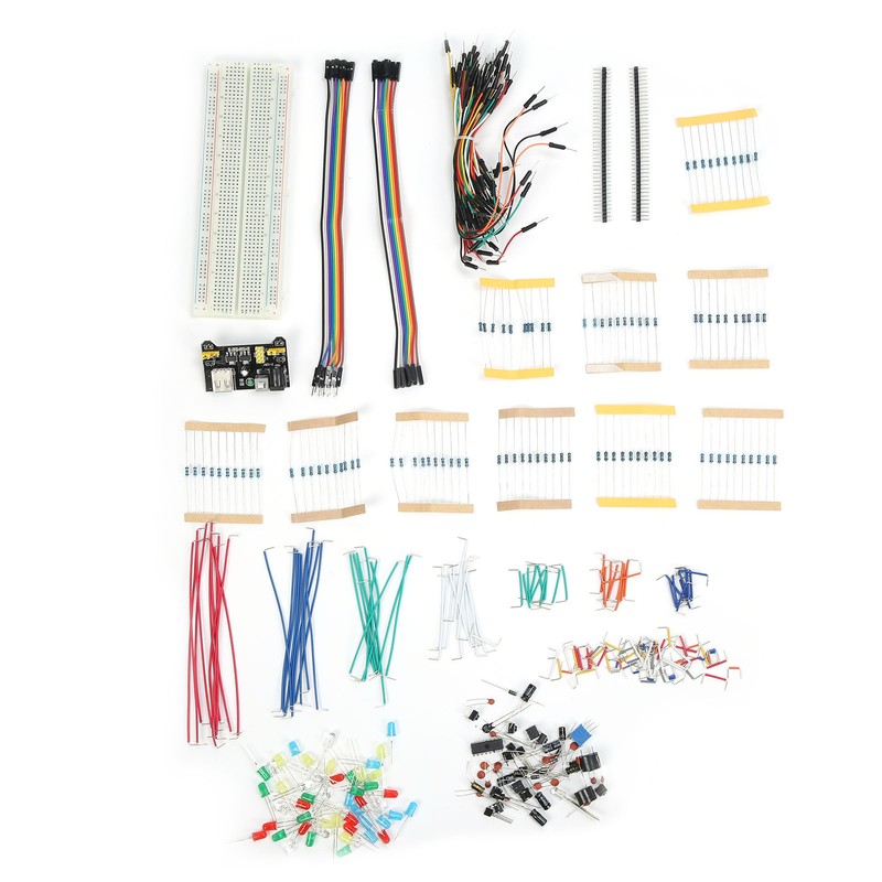 DIY Electronic Component Kit Jump Line Breadboard Ceramic Capacitor Resistor