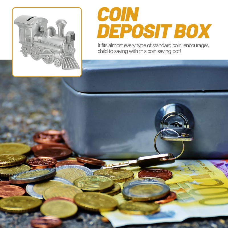 VORCOOL Steam Train Shaped Coin Bank Money Box Piggy Bank