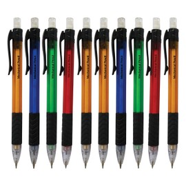 ZOFAX 0.5mm Mechanical Pencils, SUPREME-RT, Pack of 10, Propelling Pencils, Soft Grip, Sketch Write Draw, Black Ball Pen (Value Pack)