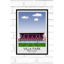Hewson's Gifts Aston Villa Football Stadium Print Villa Park - Gift Present For Football Fan - Gift For Dad, Brother, Son - Football Gift (Aston Villa A4 Size (Villa Park))
