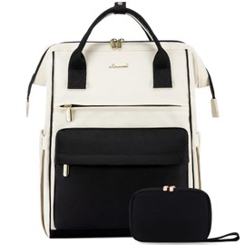 LOVEVOOK Laptop Backpack Purse for Women Waterproof Teacher Nurse Bag, 17.3 Inch Work Laptop Bag with Organizer Bag Business Travel Computer Backpack, 2pcs set