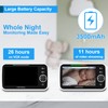 HelloBaby 5’’ Baby Monitor with 26-Hour Battery, 2 Cameras Pan-Tilt-Zoom,