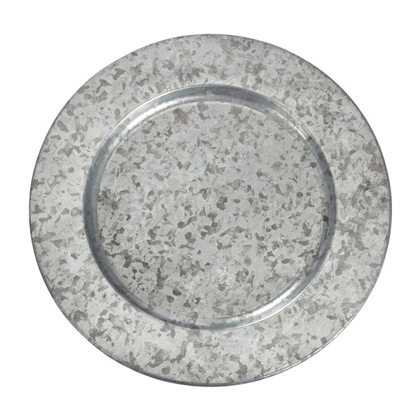Mud Pie Galvinized Tin Charger Vintage Farmhouse, 13 inch