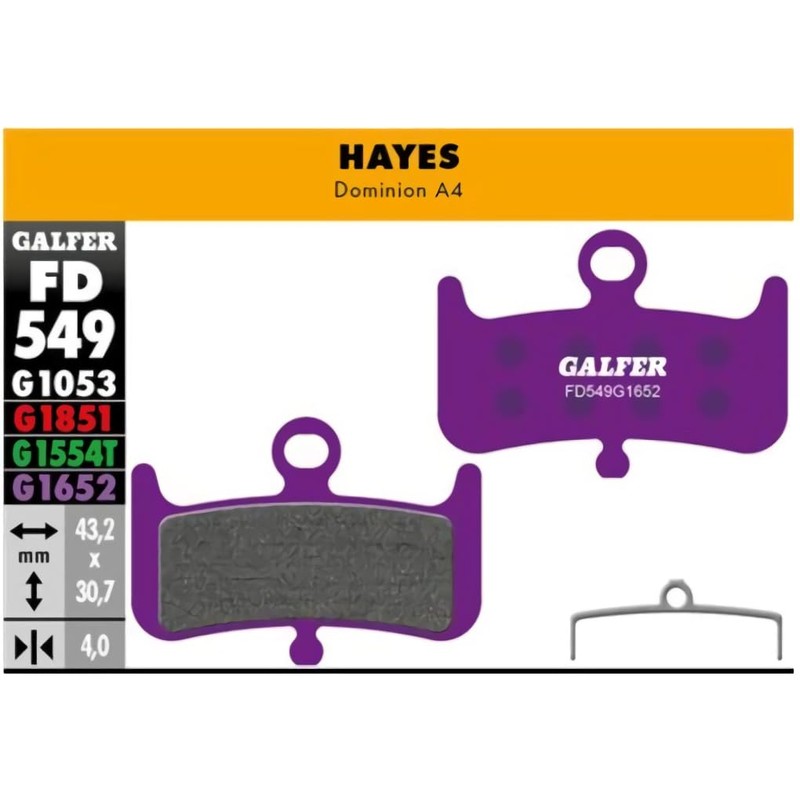 E-Bike Brake PAD Hayes Dominion A4