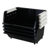 Wekioger 4 Pack Plastic Stackable Storage Baskets, Large Stacking Organizer