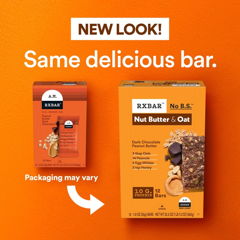 RXBAR Nut Butter and Oat Protein Bars, Protein Snacks, Snack