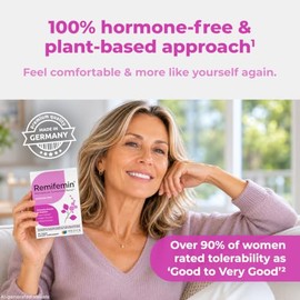 Remifemin- Alivio de los sntomas de la menopausia Ingredientes clnicamente probados Suplementos para la menopausia Cimicifuga negra E                 