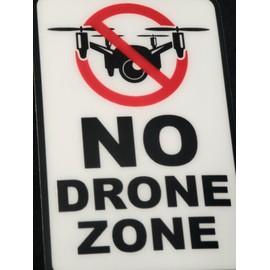 DRONE STICKER "NO DRONE ZONE"  2 1/2 X 3 7/8" GLOSSY THICK WATERPROOF OUTDOOR
