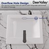 DeerValley 21"x18" Drop-In Bathroom Sink Ceramic Rectangle Vessel Sink with