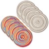 sourcing map 8 Pcs Round Woven Placemats, 7 Inch Braided