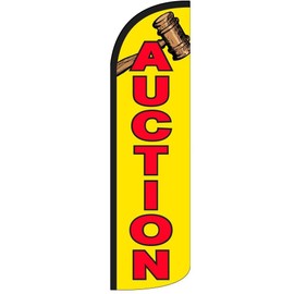 4 Less Co AUCTION Windless Swooper Flag Feather Banner Auto Repair Shop Sign 3x11.5 ft Tall (Flag Only, Not Include Pole and Spike) yq