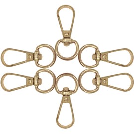 WedDecor Swivel Claw Clasps Metal Push Clip Lobster Hook with Keyring for Keychains, Purse, Bags Accessories, Webbing Strap, Purse, DIY Leather Craft, Gold, 13mm, 1pc
