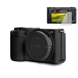 Pocoukate - Funda para cámara Sony ZV-E10 Vlog, funda protectora de silicona suave con protector de visualización ZVE10, accesorios para cámara Sony Alpha ZVE10, ILCZV-E10L, funda de silicona, color