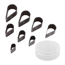 Leather Cutting Dies Set Tear Shaped Hand Cut Die Cutting Dies Teardrop Hole Punch Hollow 8 Pieces Molds Tool Box Teardrop Blind Hole Barrel Latch
