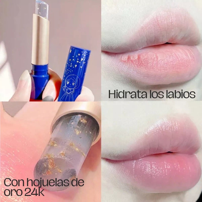 Universo en Linea 2 Pzs Labial 24k Cambia Color Con