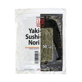 Kaneyama Yaki Sushi Nori, Premium Gold Grade Black (Full 50 Sheets 1 Pack)