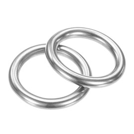 TIXIPEM 25mm Dia Metal O Rings [2Pcs] - 316 Stainless Steel 5mm THK Multi-Purpose Welded Round Rings Use for Crafts & Camping Belt & Dog Leashes - Seamless Lifting Hoops