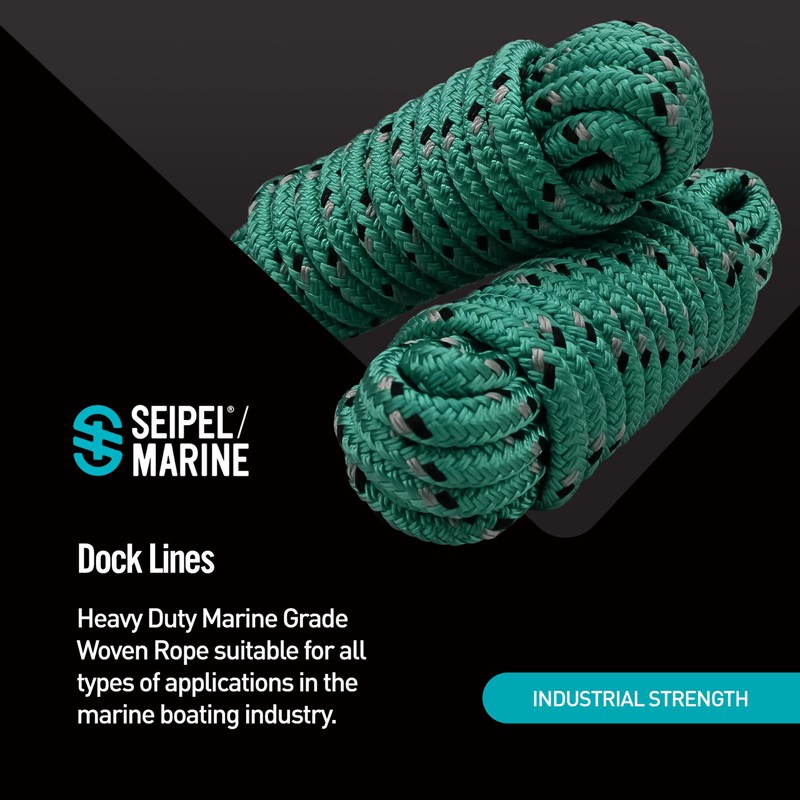 Seipel Marine Dock Lines 1/2 Inch – Double Braided Marine