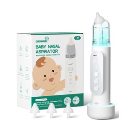 GROWNSY Nasal Aspirator for Baby, Upgraded 5 Suction Levels Baby Nose Sucker, IPX7 Waterproof Electric Nose Suction for Baby, Booger Sucker for Toddlers with Automatic Cleaning &Music &Light Functions