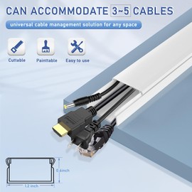 Cable Cover Wall - Cord Hiders for TV on Wall, 157 Inches Cable Cover Channel, White