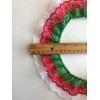 Unbranded Emerald Green Red and White Triple Ruffled Lace Trim,