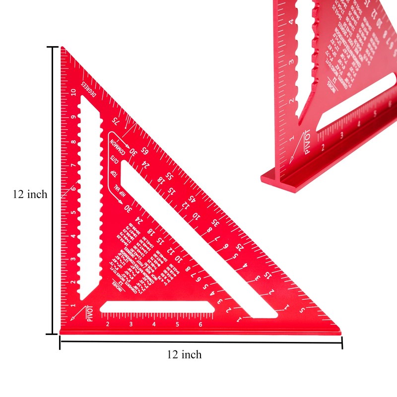 Beslands Rafter Square Carpenter Aluminum Measuring Layout Tool Triangle Ruler