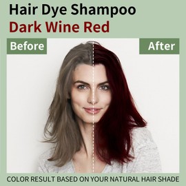 Callmynm Hair Dye Shampoo for Gray Hair,3 In 1 Natural & Long-Lasting Hair Color Shampoo, Instant Magic Hair Dye, Champu Para Canas, Herbal Treated for Men Women,16.9 fl.oz (Dark Red Wine)