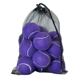 Tennis Balls, HiBallBall 15 Pack Practice Tennis Balls for Beginner, Pet Dog Playing Balls with Reusable Mesh Bag (Purple)
