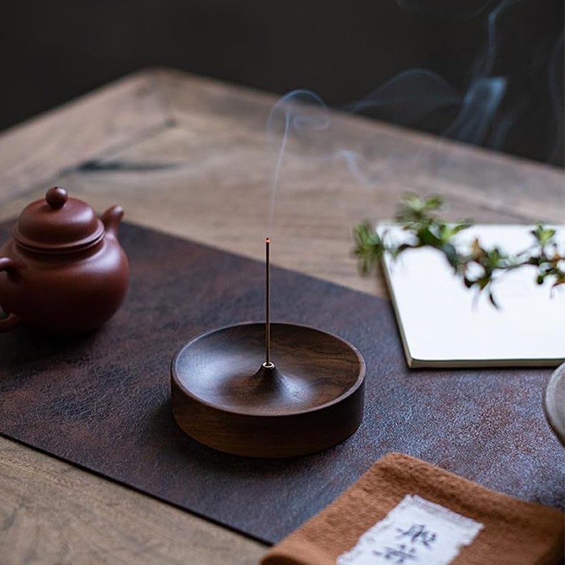 TIANTHH Incense Stick Holder Ash Free Wood Compact Portable Incense