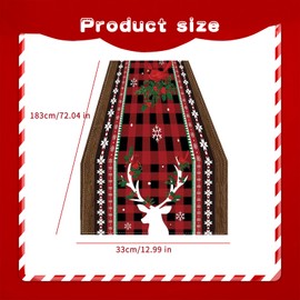 Christmas Linen Table Runner Gingerbread Man Table Runner Christmas Home Decoration For Housewife Home Decoration Enthusiast Party Organizer Company Annual Meeting Planner (Elk)