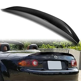 HYPERSPEED Real Carbon Fiber Trunk Spoiler Wing Lip kit Rear Lip kit STP-Style Fit for 2006-2015 Mazda Miata MX-5, Car Mods Accessories Replacement Assembly, 2007 2008 2009 2010 2011 2012 2013 2014