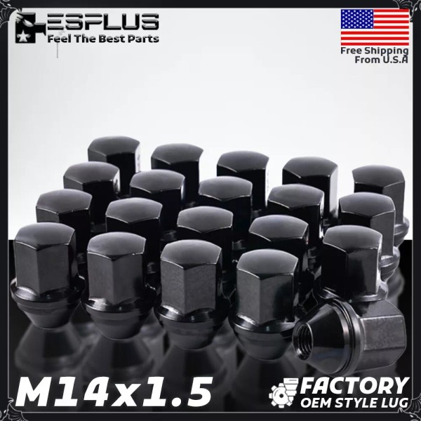 ESPlus 20 Pc Jaguar OEM Lug Nut Black M14x1.5 7/8"