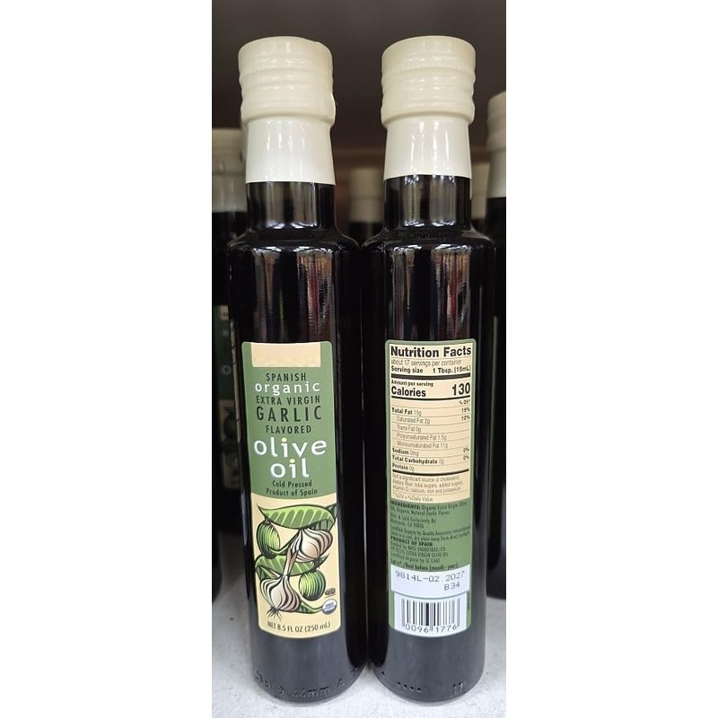 Trader Joe Spanish Organic Extra Virgin Garlic Flavored Olive Oil
