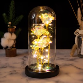 LIAN Rose Flower for Women, Forever Rose Flower Lamp, Mothers Day Flowers for Mom, Birthday Gifts Women, Rose Gifts. Valentine's Day, Mother's Day, Christmas, Anniversary, Birthday Gifts.
