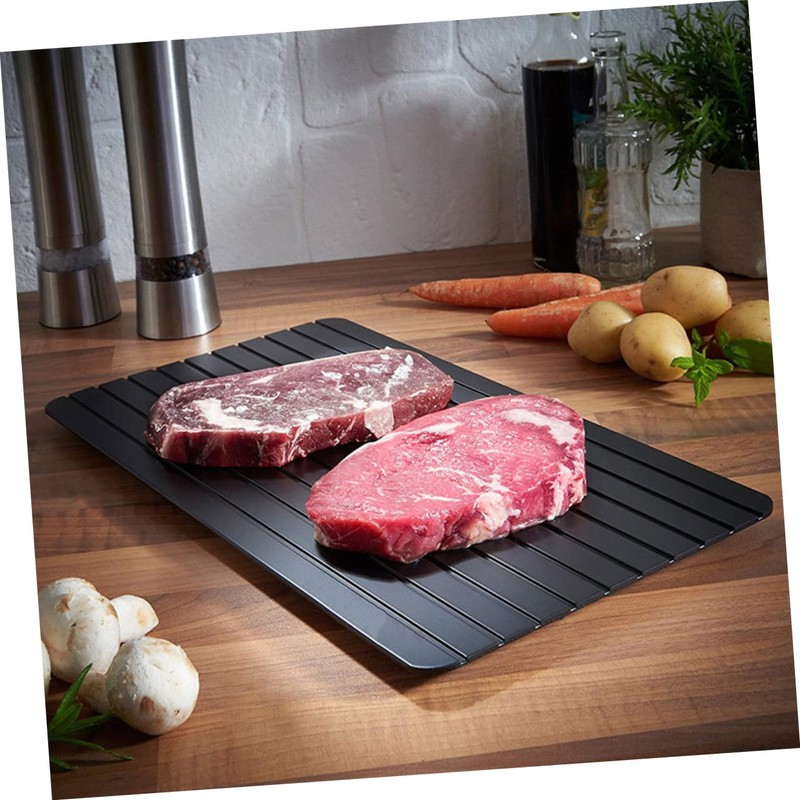 SHOWERORO Thawing Tray Aluminum 29.5x20.8x0.3cm Fast Defrosting Plate Kitchen Tool