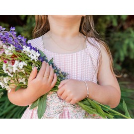 Cherished Moments 14K Gold-Plated Dainty Rolo Chain (over Sterling Silver) for Girls, 14 inch