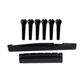 Healifty Bass Guitar (Black) Guitar Guitar Saddle Nut Plastic Bass Bridge for Acoustic Guitar Parts Replacement Accessories Bass
